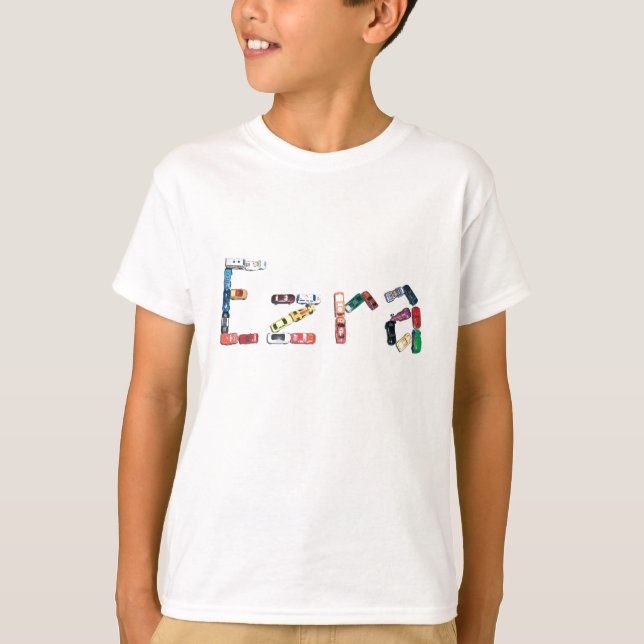 Camiseta Ezra en coches de carreras (Anverso)