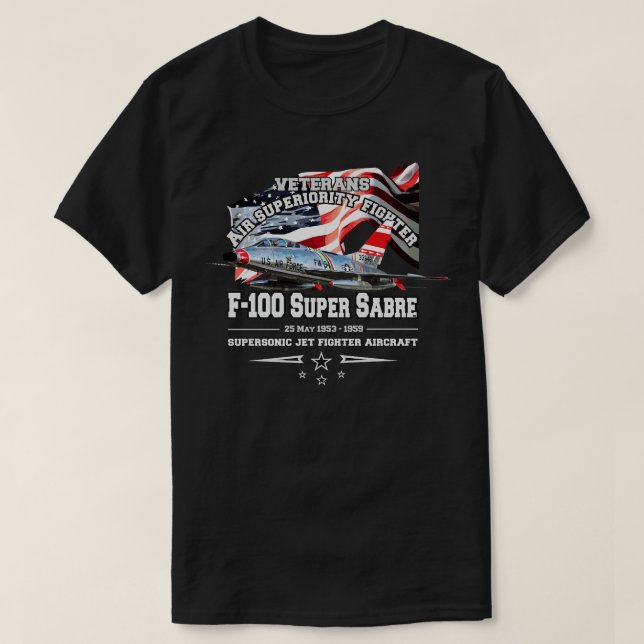 Camiseta F100 Super Saber caza subpersonal a reacción (Diseño del anverso)
