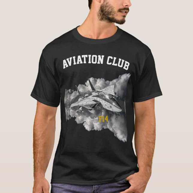 Camiseta F14 piloto del Club de Aviación de Tomcat negro (Anverso)
