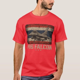 Camiseta f16 avión de reacción de halcón patriótico vintage