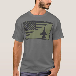 Camiseta F16 Viper Bandera de Estados Unidos apagada