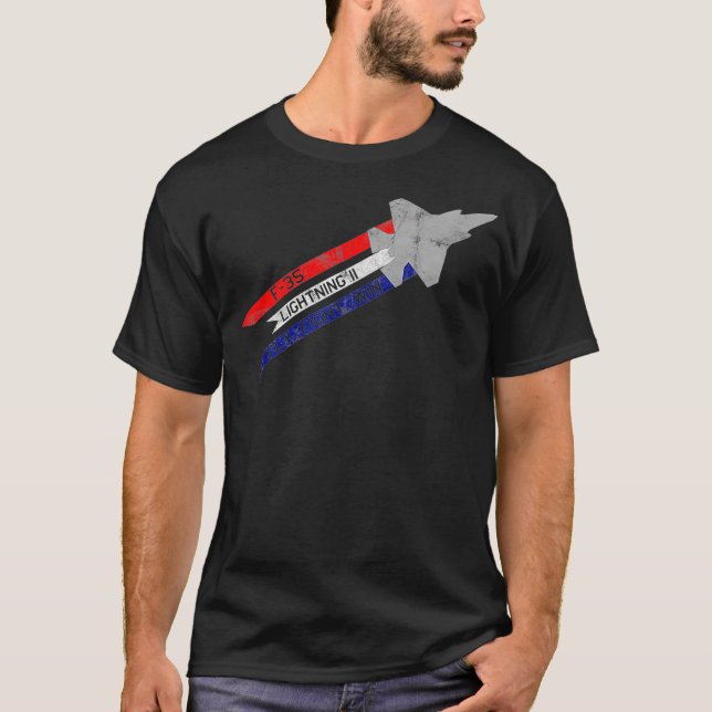 Camiseta F35 Lightning II Jet Fighter Fly Fight Win (Anverso)