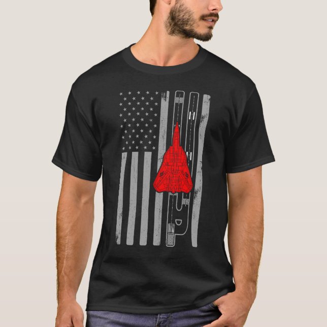Camiseta F-14 Tomcat Fogonero Jet American Flag Runway F14 (Anverso)