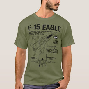 Camiseta F-15 Eagle Fighter Jet Specs Military F15 Eagle