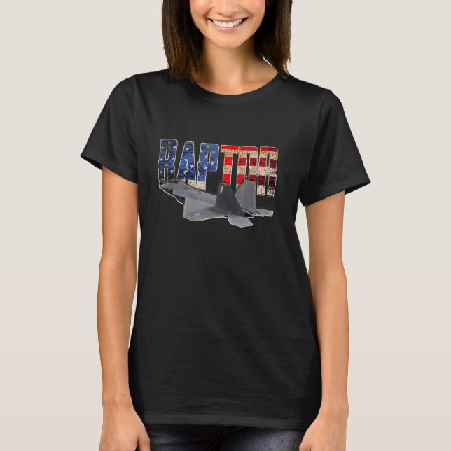 Camiseta F 22 F22 Raptor Jet Fighter Plane Us Flag Pilot (Anverso)