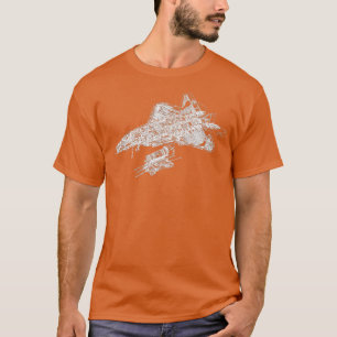 Camiseta F-22 Raptor Fighter Aircraft Air Force Blueprint