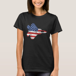 Camiseta F-22 Raptor Fighter Jet Airplane Schematic America