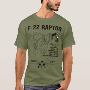 Camiseta F-22 Raptor Fighter Jet Specs Military F22 Raptor