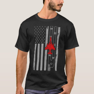 Camiseta F-4 Fantasma Combatiente Jet American Flag Runway 