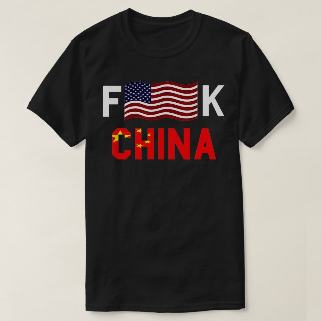 Camiseta F Bandera estadounidense K China (Diseño del anverso)