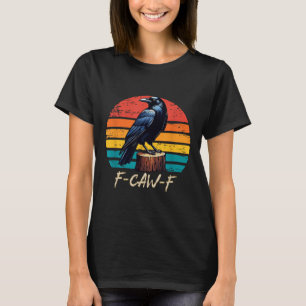 Camiseta F-caw-f Black Crow Black Bird Retro Sunset Vintage