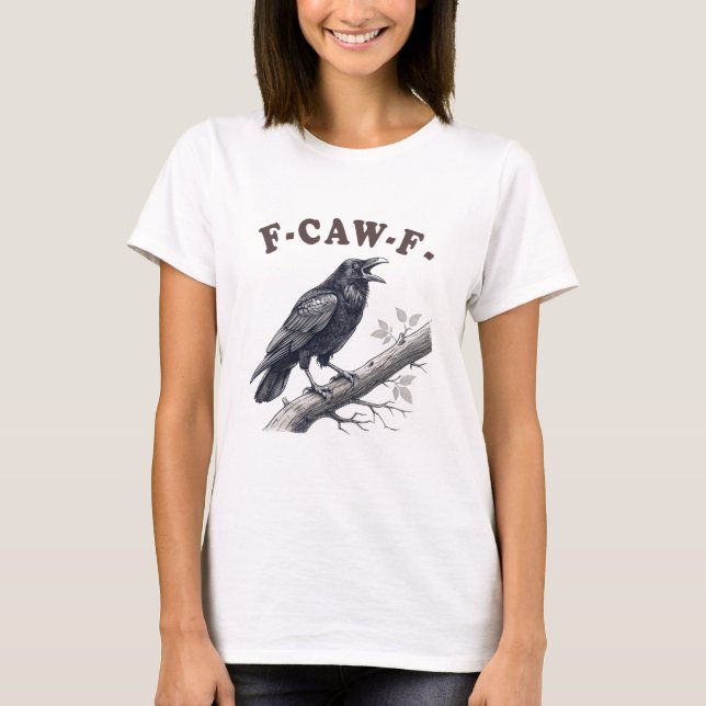 Camiseta - f-caw-f Cortar Cuervo (Anverso)