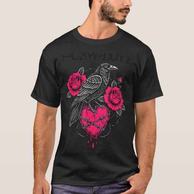 Camiseta F Caw F Crow Anti Valentine's Day Dark Gothic Brok (Anverso)