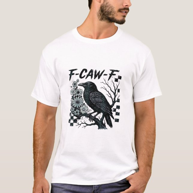 Camiseta F-Caw-F Crow Bird Retro Classic (Anverso)
