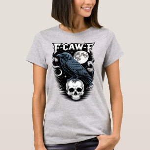 Camiseta F CAW F Cuervo Gótico Con Calavera Y Luna