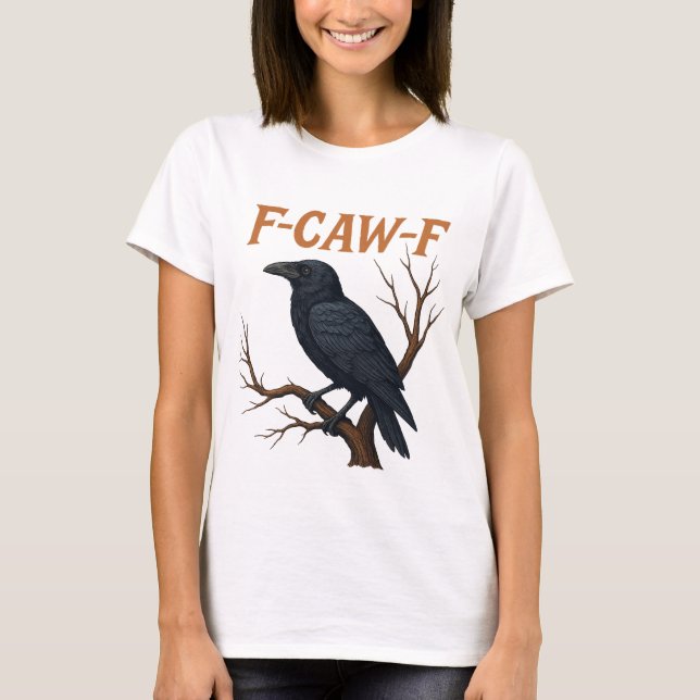 Camiseta F CAW F｜f-caw-f｜gothic raven png｜raven (Anverso)