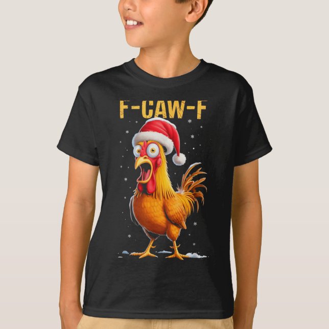 Camiseta F-caw-f Funny Chicken Humor Meme Christmas Men Wom (Anverso)