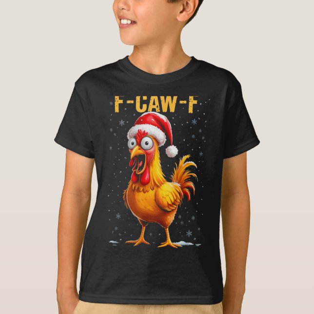 Camiseta F-caw-f Funny Chicken Humor Meme Christmas Men Wom (Anverso)