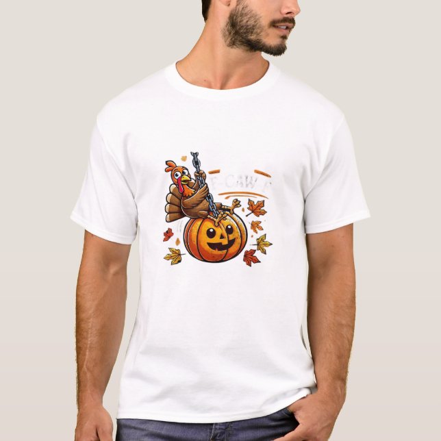 Camiseta F-Caw-F Funny For Men Women Thanksgiving-Christmas (Anverso)