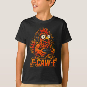 Camiseta F-caw-f Gamer - Gallo de pollo divertido jugando _