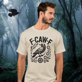 Camiseta F-CAW-F Raven Funny Floral Wreath Dark Humor