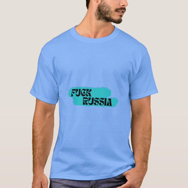 Camiseta F*CK RUSSIA | Detener la guerra | Yo apoyo a Ucran (Anverso)