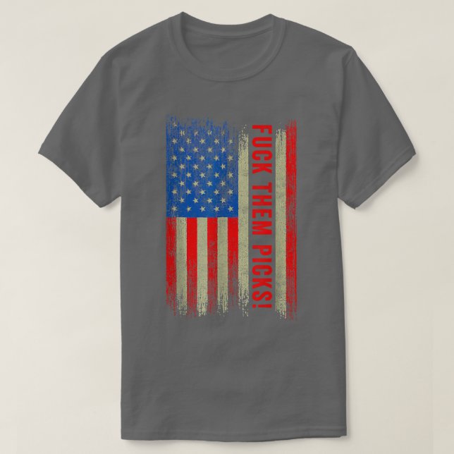 Camiseta F ck Them Picks Les Snead USA Flag (Diseño del anverso)