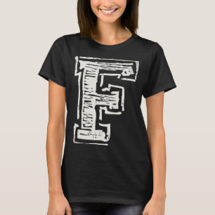 Camiseta F en letra atlética vintage