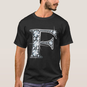 Camiseta "F" Faux-"Diamond Bling"