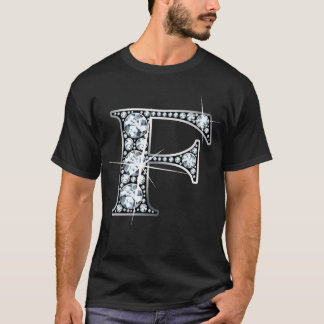Camiseta "F" Faux-"Diamond Bling"