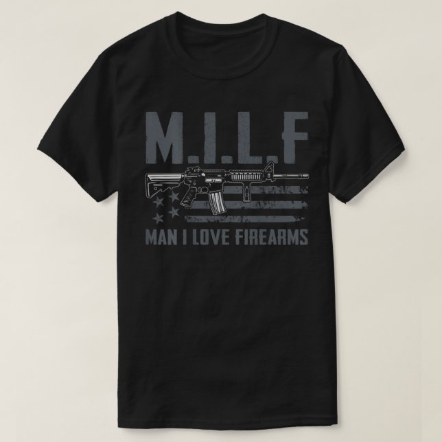 Camiseta F Man I Love Firearms Funny Rifle Pro Gun (en BAC) (Diseño del anverso)