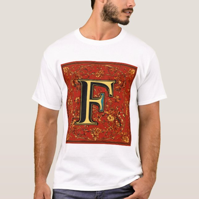 Camiseta F nombre del alfabeto (Anverso)