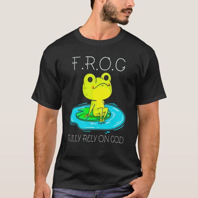 Camiseta F.R.O.G Fully Rely On God Christian Amphibian (Anverso)