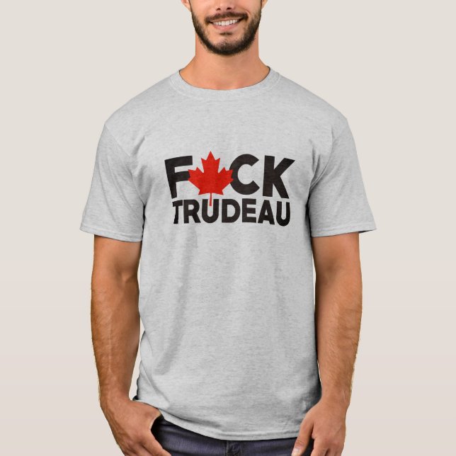Camiseta F Trudeau graciosos camioneros canadienses contra  (Anverso)