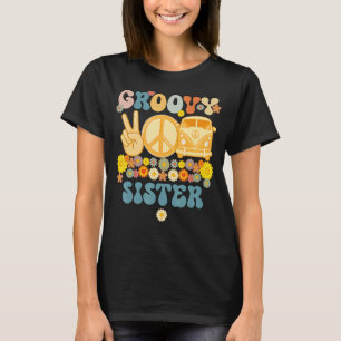 Camiseta Fa Baby Shower de la familia Groovy Sister Retro