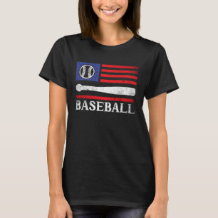 Camiseta Fa De Béisbol Patriótico 4 De Julio Bandera De Est