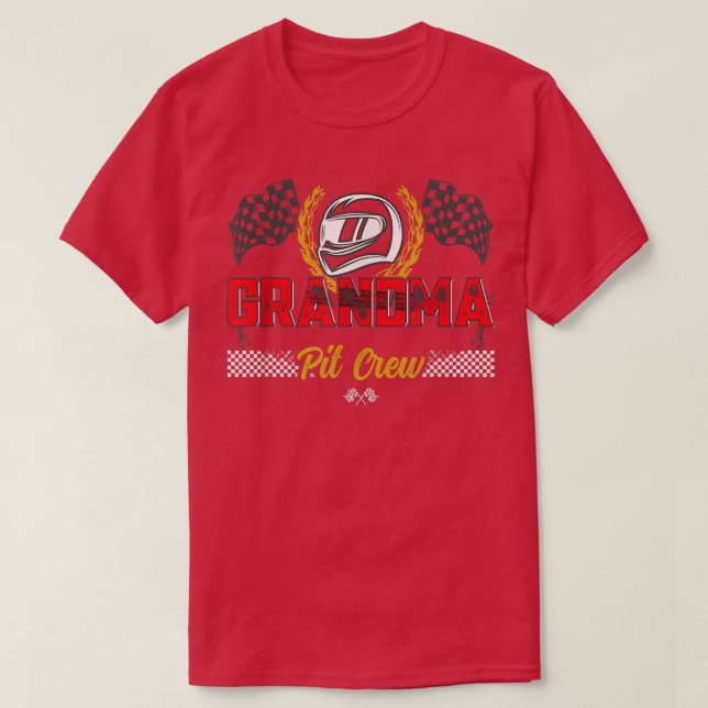 Camiseta Fa de la Carreras del coche de la abuela Pit Crew  (Diseño del anverso)