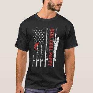 Camiseta Fa de la pesca de la bandera norteamericana de pap