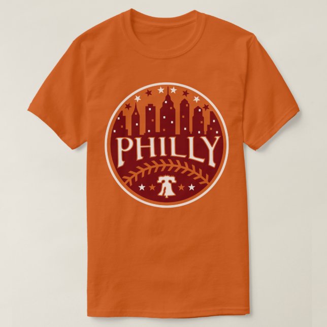Camiseta Fa del béisbol azul Philly Red White y Philadelphi (Diseño del anverso)