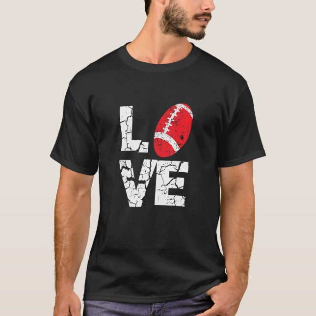 Camiseta Fa del juego del jugador de fútbol americano Love  (Anverso)