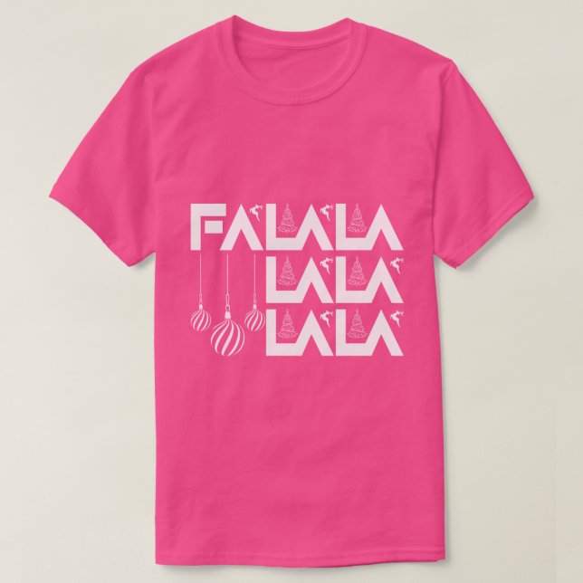 Camiseta Fa La La La La" Gráfico Moderno de Navidad (Diseño del anverso)
