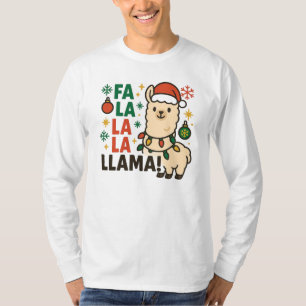 Camiseta Fa La La La Lama Llama Divertido de Navidad para H
