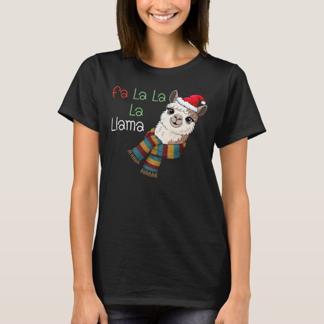 Camiseta Fa La La La Llama Christmas (Anverso)