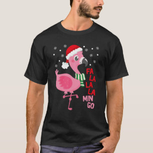 Camiseta Fa La La La Mingo Flamingo Navidad Santa Hat Xma