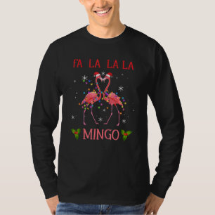 Camiseta Fa La La La Mingo Flamingo Para Navidad Xmas Paja