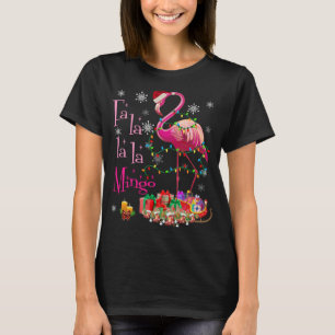 Camiseta Fa La La La mingo Flamingo para Navidades Navidad