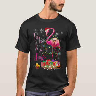 Camiseta Fa La La La mingo Flamingo para Navidades Navidad
