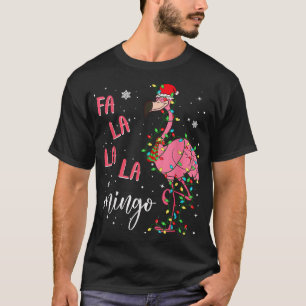 Camiseta Fa La La La mingo Flamingo para Navidades Navidad