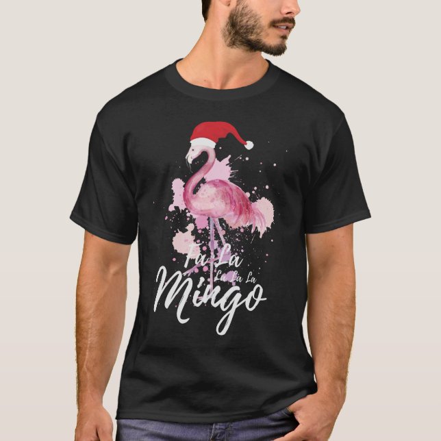 Camiseta Fa La La La Mingo Funny Navidades Flamingo Cute (Anverso)