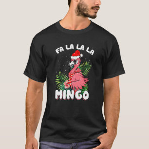 Camiseta Fa La La La Mingo Santa Flamencos Para Navidad